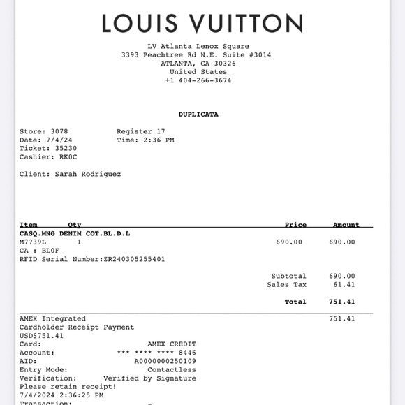 Louis Vuitton Denim Cap - Picture 2 of 7